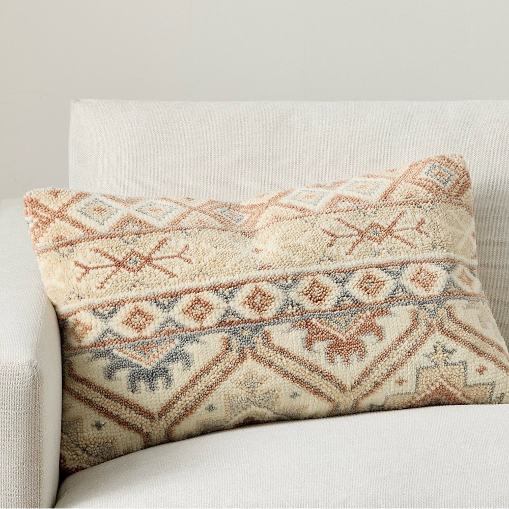 Set of 2 Pottery Barn Birch Handknotted Lumbar Pillow Covers